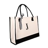 Healeved Große Kapazität Canvas Tote Bag für Strapazierfähige Handtasche mit Innentasche für Schlüssel Handy für Einkaufen Reisen Schule Freizeit