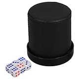 BUGUUYO 1 Satz Würfelbecher würfel kompakte becher Würfelstreuer mit Deckel Würfelbehälter Spielbecher Würfelrollenhalter kompakte Würfelhalter Spielzubehör Würfelspiel-Requisite Leder