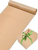 Weihnachtspapier Braun Kraftpapierrolle 44cm x 30M, Toypopor 100gsm Geschenkpapier Weihnachten,Weihnachtspapier Kraftpapier für Verpackung Post Pakete