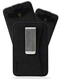 AKIELO Kartenetui mit RFID Schutz, Geldklammer und Geschenkbox – Minimalistisch Herren Geldbörse – Kompakte und Schlanke Wallet (Charlie - Schwarze Ausgabe mit Geldklammer)