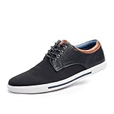 Cusolemore Herren Schnürhalbschuhe Anzugschuhe Sneaker Business Halbschuhe, Gummisohle, atmungsaktives Obermaterial und Futter Black 10