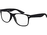 Balinco Sonnenbrille UV400 CAT 3 CE Rubber - mit Federscharnier für Damen & Herren (schwarz - transparent)