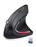 TECKNET Wireless Vertikale Ergonomische Maus, 4800 DPI 6 Tasten Kabellose Optische Maus, 2.4G USB Vertical Ergonomic Optical Mouse Kabellos für Windows und Mac OS