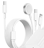 3 in 1 Ladekabel für Apple Watch und iPhone, 2M USB C iWatch Ladegerät mit Kabel, iPhone Schnellladegerät für Apple Watch Series 9/8/7/6/SE/5/4/3/Ultra/iPhone 15 Pro Max/14 Plus/13/12