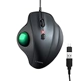 SANWA Kabelgebundene Ergonomische Trackball-Maus, Optische Vertikale Maus mit Trackball, Geräuscharme Tasten, 600/800/1200/1600 DPI Einstellbar, Grün