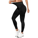 Anti Cellulite Leggings, Sportleggins Damen Lang Kompressions Leggings Po Push Up, Boom Booty High Waist Blickdicht Yoga Pilates Sporthose (DE/NL/SE/PL, Alphanumerisch, L, Regular, Regular, Schwarz)