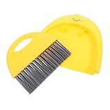 DECOMELODY Mini Besen Kehrschaufel Set Kinderleichtes Putzset Leichtes Handfeger Set Für Schreibtisch Küche Und Büro Mit Kompaktem Design Und Niedlichem Gelb Für Vielseitige