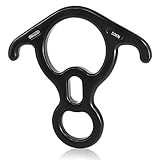 NewDoar Kletterausrüstung Downhill Equipment Rigging Plate 50 kN Rescue Figure 8 Descender mit großem gebogenem Ohr für Klettersicherung, Abseilen und Gipfelrettung 7075 Aluminiumlegierung-Black