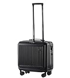 DRMEE Reisekoffer Kleine Handgepäck-Frontabdeckung, Vollständig Geöffneter Koffer, Aufgegebenes Gepäck Suitcase Rollkoffer (Color : Black, Size : 20inch)