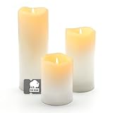 BigDean 3 Stück Led Kerzen mit Timerfunktion – Kerzen in Echtwachs-Optik - Outdoor geeignet