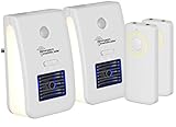 newgen medicals Rauchverzehrer: 2er-Set 2in1-Ionisator-Luftreiniger & Nachtlicht, Fernbedienung, Timer (Baby-Nachtlicht Steckdose, LED-Lampe Steckdose, Zeitschaltuhr)