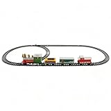 Mini-Weihnachtszug - Kleine Eisenbahn zu Weihnachten mit Lokomotive, Waggons und Schienen Weihnachtseisenbahn (9 Teile) Mehrfarbig