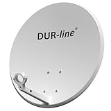 DUR-line EASYTENNE 60 - Satellitenschüssel (digital Sat Anlage, Antenne mit Masthalterung, vorbereitet für die Aufnahme eines 40 mm LNB) 60 cm Spiegel, Hellgrau