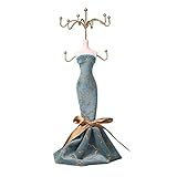 IMEITE Schmuckaufbewahrung, Schmuckständer, Retro-Schmuckständer, Schaufensterpuppenständer, Metall, Ohrringständer, Blau, Schmuck-Gürtelhaken, Aufbewahrungsständer, Schmuckständer (A)