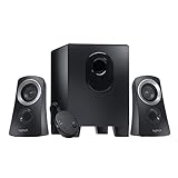 Logitech Z313 2.1 Lautsprecher-System mit Subwoofer, 50 Watt Spitzenleistung, 3.5 mm Eingang, Kopfhörerbuchse, Bedienelemente am Steuergerät, EU Stecker, PC/TV/Tablet/Handy - Schwarz