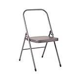 Bodhi Yoga Stuhl | Hilfsstuhl für Dehn- & Drehübungen | Klappstuhl für Iyengar Yoga | Stabil & Robust | Yoga Übungsstuhl für Zuhause | Beistellstuhl aus Metall | Anthrazit