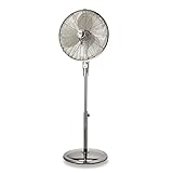 Fakir prestige VL 45 GF – Höhenverstellbarer Standventilator mit Fernbedienung & 3 Leistungsstufen I Ventilator mit 75 °Oszillation & Timer I Höhenverstellbar von 100 - 135 cm I Gun Metal I 60 Watt