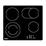 Glaskeramikkochfeld 4 platten, WEHIMO 4 Kochzonen Glaskeramikkochfeld 62cm, 7300W, 9 Heizstufen, Berührungssteuerung, Kindersicherung, Timer, Geeignet für Alle Töpfe