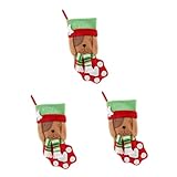 Cabilock 3 Stk Pet Paw Weihnachtsstrumpf Weihnachtsstrümpfe Pfotenmuster Geschenkstrumpf preiswerte weihnachtsdeko anhänger spriegel Weihnachtsbaum strümpfe Geschenkhalter Socken Stoff