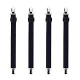 Bedecor verstellbare Bettlakenspanner, 4 Stück, Schwarz,...