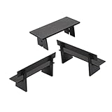 Abaodam 3 Stück Teiliges Miniatur Möbelset aus Langlebigem Material Schwarze Miniaturbank und Langer Tisch für Puppenhaus Dekoration Kreative Spielszene und Miniatur Landschafts-deko