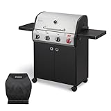 Enders Gasgrill CHICAGO Next 4 R Turbo inkl. Premium Wetterschutzhülle, 4-Edelstahlbrenner, doppelwandige Garhaube, abklappbare Seitenablage, 13 kW, Switch Grid™, 800° Turbo Zone™
