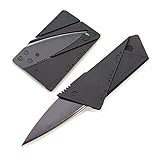 LEKIA 12 Stück Kreditkartenmesser, Klein Taschenmesser Kreditkartenformat Klappmesser Faltmesser, Outdoor Edelstahl Griff Mini Überlebensmesser Camping Survival Messer Schwarz, 8,6 x 5,5cm