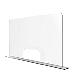 Solarplexius Spuckschutz mit Durchreiche Hustenschutz Niesschutz Virenschutz Thekenaufsatz Tischaufsatz Tresenaufsatz Antibakteriell Transparent Acrylglas (16cm | 70 x 60 cm)