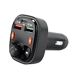 Fasizi Bluetooth FM Transmitter Autoradio Adapter, USB C Ladegerät PD und QC Stromversorgung mit Freisprecheinrichtung, Auto Audio Zubehör