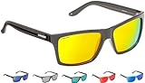 Cressi Unisex-Erwachsener Rio Sunglasses Premium Sport Sonnenbrille Polarisierte 100% UV-Schutz, Brillengestell Schwarz-Gelb Linsen, Einheitsgröße