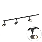 QAZQA - Modern 1-Phasen-Schienensystem Komplettset I Spotlight I Deckenspot I Deckenstrahler I Strahler mit 3-flammig Spotbalken Spot I La