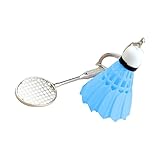 Leichter Badmintonschläger-Schlüsselanhänger aus Legierung, Sport-Schlüsselanhänger für Sportler und einzigartige Geschenksucher, kreativer Badminton-Schlüsselanhänger, blau, One size