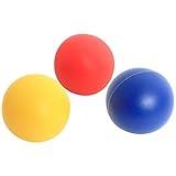 BLUE SKY - 3 Bälle für Strandpaddel - Paddelspiel - Beachball - 046594A - Mehrfarbig - Kunststoff - Kinderspielzeug - Strandspiel - 3,5 cm - Ab 3 Jahren