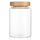 INCETUE 900ML Glas Vorratsgläser mit Deckel, Vorratsdosen mit Luftdicht Bambusdeckel, Deko Küche Glasbehälter für Müsli, Pasta, Nudeln, Mehl, Kaffeebohnen, Overnight Oats - Mittlere