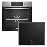 Beko BBSE1134T0XFP Einbau-Backofen-Set mit autarkem Induktionskochfeld, 66 l Garraum-Volumen, AeroPerfect, 9 Heizarten, pyrolytische Selbstreinigung, 4 Kochzonen, Schwarz/Edelstahl