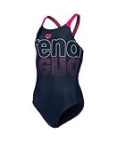 arena Mädchen Sport Badeanzug Graphic V Back, Navy-Freak Rose, 152, 005538