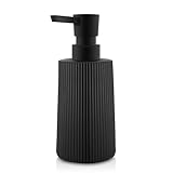 HMJIA Seifenspender Glas Schwarz Matt Spülmittelspender Seifenspender Küche mit Pumpspender für Arbeitsplatten für Badezimmer und Küchenspülen (1, Schwarz)