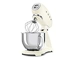 SMEG, SMF03CREU Küchenmaschine, 10 Geschwindigkeitsstufen, Planetenrührwerk, Sicherheitsabschaltung, 2 Rührbesen, Kugelgriff aus Edelstahl, 800 W, Creme