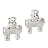 ZYAMY Dual BNC T-Typ-Antennenstecker, BNC-Stecker auf Buchse, Radio, T-Splitter-Adapter für CB-Radio-Scanner, Antennen, Sicherheitssysteme, VideofpV-Antennen, verlustarm, 2 Stück