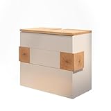 Vicco Waschbeckenunterschrank Eden, Weiß, 70 x 64.5 cm mit 2 Schubladen