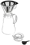 Bodum Melior Edelstahl Feinmaschige Dauerfilterkaffeemaschine 8 Tassen mit Tritan-Filterhalter, Glas, Transparent, 15 cm