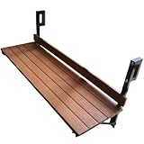 Moderner einfacher Stehtisch aus Holz for den Außenbereich, Balkon-Hängetisch, Geländer, klappbarer kleiner Beistelltisch Balkontisch Hängend