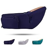 Taille Hocker Ergonomischer Baby Holder Leichte Kleinkind Carrier Babytrage für Kinder 0-36 Monate, Einstellbar länger Gürtel mit reißverschlusstasche (Blue)