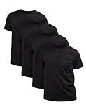 Basic Treasure 4-Pack T-Shirt Herren Schwarz 100% Baumwolle, Schwarze Tshirt Herren, T-Shirt Männer, Tshirt Herren Schwarz - L
