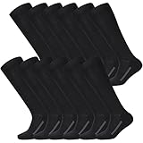 Haysandy 12 Paar Fußballsocken für Jugendliche, Mädchen, Softballsocken für Kinder, Jugendliche, Mädchen, athletische Fußballsocken, Schwarz, Medium