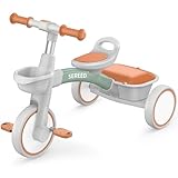 SEREED Dreirad ab 2-5 Jahre, Kleinkinder Spielzeug, Geschenk für Mädchen Junge 2+ Jahren, Einstellbar Laufrad Kinderdreirad (Grün)
