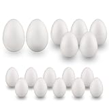 MCE-Commerce A33608010017-1 Styroporeier 6, 8, 10 cm, 17 Stück, zum Basteln und Dekorieren an Ostern, Styropor, weiss, 6 cm, 8cm, 10cm