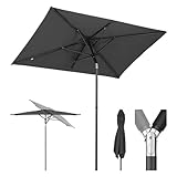 Sekey 200 × 125 cm Sonnenschirm Balkon Sonnenschirm Rechteckig für Balkon, Terrasse & Garten,Windfest Kippbar UPF 50+