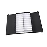 Brillenbox mit 20 Fächern, stapelbarer Organizer, Schwarz