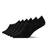 Snocks Premium Füßlinge Damen & Herren - Anti-Rutsch Funktion, Atmungsaktiv - Unsichtbare Sneakersocken aus Bambusviskose - Bambus Socken in Gr. 35-38 - Schwarz
